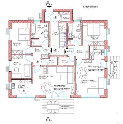 Stilvolle, neuwertige 2-Zimmer-EG-Wohnung mit gehobener Innenausstattung