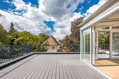 Außergewöhnliches Penthouse mit OSW - Terrasse, Wintergarten und Kamin