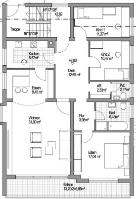 Geräumige 4,5-5-Zimmer-Wohnung mit großem Südbalkon im Herzen von Leitershofen