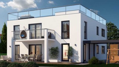 Modernes Zweifamilienhaus mit eleganter Dachterrasse in Schwanau-Nonnenweier