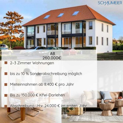 10% Abschreibung 2 & 3- Zimmer Wohnungen