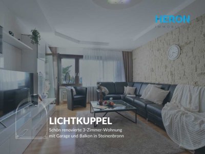 LICHTKUPPEL - Schön renovierte 3-Zimmer-Wohnung mit Garage und Balkon in Steinenbronn