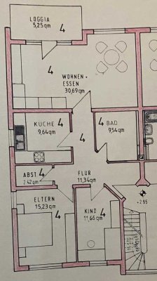 Attraktive und gepflegte 3-Raum-Wohnung mit Balkon in Riol