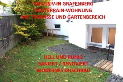 GARTENTERRASSENWOHNUNG GRAFENBERG EXKLUSIV RUHIG SANIERT/RENOVIERT MODERNES DUSCHBAD