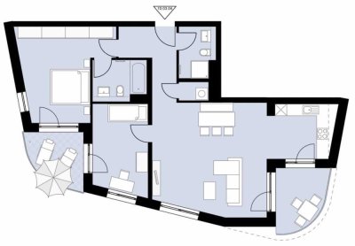 3 Zimmer Wohnung mit 2 Balkonen, Südausrichtung, mit EBK