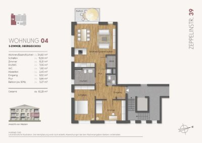 3 - Zi. Neubau Obergeschosswohnung (Whg. 04)