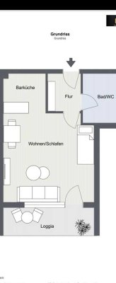 Gemütliche, frisch renovierte 1 Zi. Wohnung, 38 m², nagelneue EBK, Terrasse, Keller, gute Lage