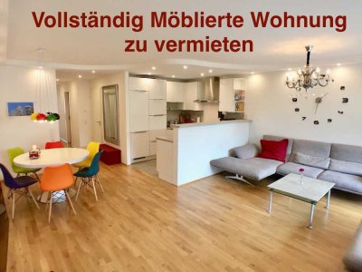 Möblierte, neuwertige 3-Zimmer-Wohnung mit luxuriöser Innenausstattung in Frankfurt Eschersheim