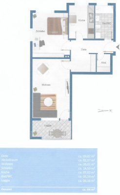 Toll geschnittene 2 Zimmer Wohnung in Zabo von privat