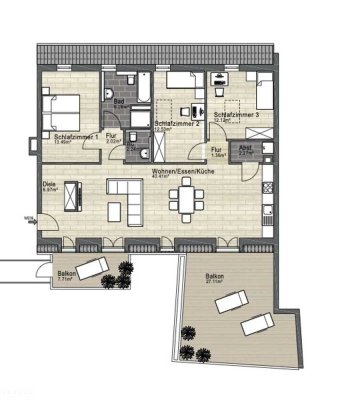 4 Zimmer Dachgeschosswohnung + Dachterrasse, Erstbezug im Zentrum