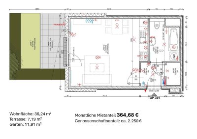 Leistbare Wohnung mit Terrasse und Garten