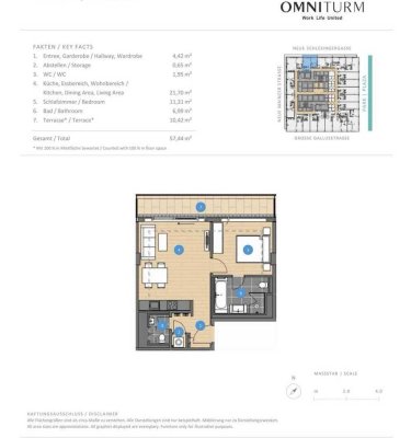 Exklusive 2-Raum-Wohnung in Frankfurt am Main im Omniturm