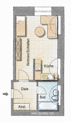 Single-Wohnung im Zentrum von Penig mit grünem Innenhof !