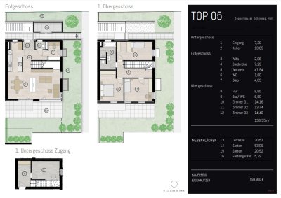 Doppelhaushälfte mit 5 Zimmern und Garten in Hall