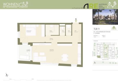 Südwestlich ausgerichtete &amp; geräumige 2-Zimmerwohnung mit Loggia im EG ab 01.12.2024