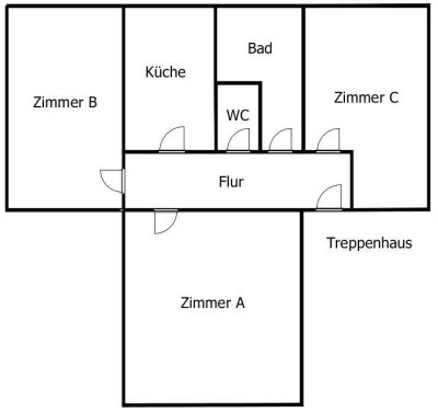 Kleine 3-Zimmer-Dachgeschosswohnung auch als WG nutzbar (nur für Studenten und Azubis)