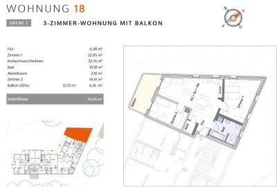 Moderne 3-Zimmer-Wohnung (94 qm) in Bayreuth-Meyernberg mit Balkon und Stellplatz – Nähe Klinikum