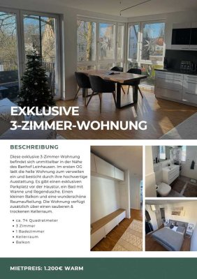 Lichtdurchflutete exklusive 3-Zimmer-Wohnung in Hannover Leinhausen