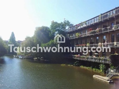 Tauschwohnung: Blick auf weiße Elster| 75qm | große offene Wohnküche