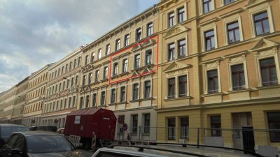 sanierte 3-Zimmer-Altbau-Wohnung mit Balkon in Leipzig Alt-Lindenau, Brunnenviertel