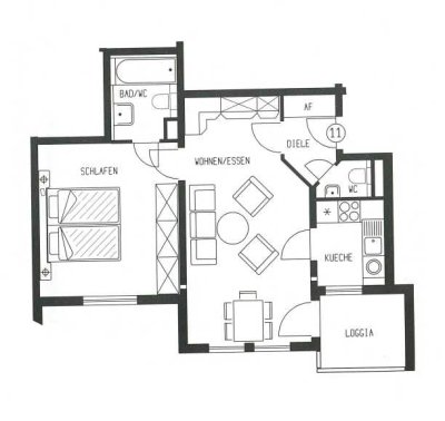 gemütliche 2-Raumwohnung mit Balkon