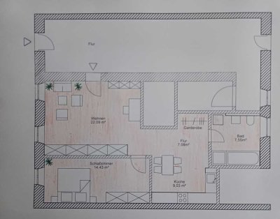 Exklusive 2-Raum-EG-Wohnung in Floß