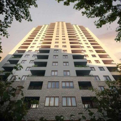 Modernes 3-Zimmer-Apartment im 19. Stock mit Balkon und Panoramablick