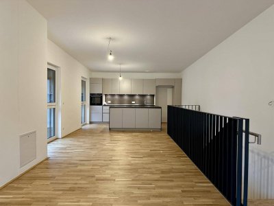 Erstbezug: 4-Zi.-Maisonette-Wohnung mit Dachterrasse, inkl. 1 TG-Platz