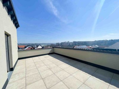 Neuwertige Wohnung in Passau mit riesiger Dachterrasse und Traumblick in den Bayerischen Wald