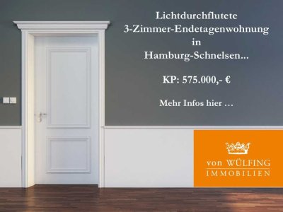 Lichtdurchflutete 3-Zimmer-Endetagen-Wohnung in Hamburg-Schnelsen...