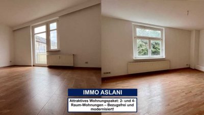 Attraktives Wohnungspaket: 2- und 4-Raum-Wohnungen – Bezugsfrei und modernisiert!