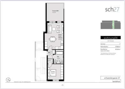 2 Zimmer Wohnung im EG (mit Einbauküche zur Ablöse)