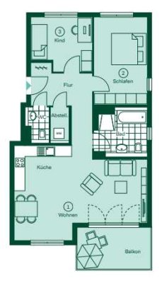 Geschmackvolle 3-Raum-Wohnung mit gehobener Innenausstattung mit Balkon und EBK in Schorndorf