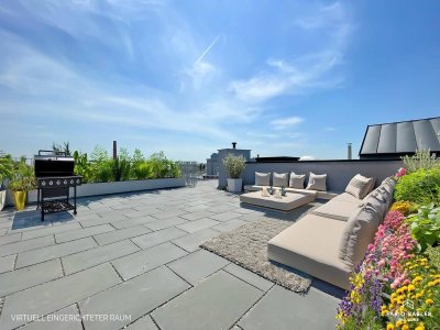 PROVISIONSFREI - ANLAGEWOHNUNGSPREIS NEUBAU | Klimatisierte 4-Zimmer Dachgeschoss-Traum mit Anninger-Blick &amp; riesiger Dachterrasse im Zentrum