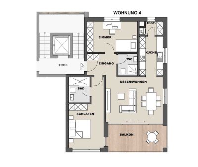 WHG 4   3-Zimmer ca. 83 m²  Neubauprojekt Haus Seeblick