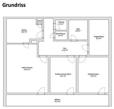 Schöne 3-Zimmer-Erdgeschosswohnung mit Terrasse und Gartenanteil in Waldsassen