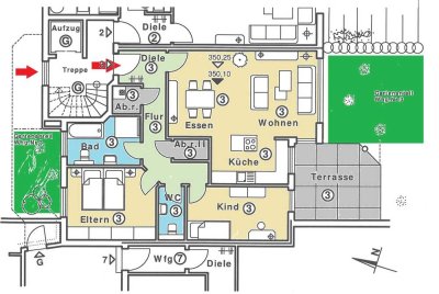 Schöne 3-Zimmer-Terrassenwohnung mit Einbauküche in Siegen