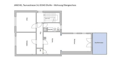 Neu sanierte Wohnung im 1. OG in Eltville - 87 m² - mit großer Wohnküche und Dachterrasse