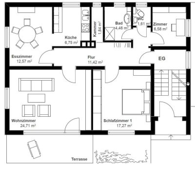 Schöne drei Zimmer Wohnung in Pinzberg