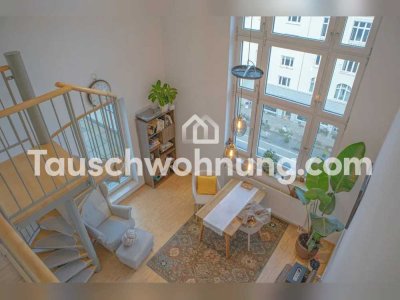 Tauschwohnung: Maisonette-Wohnung mit 2 riesen Dachterrassen und Blick auf