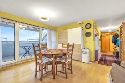 Geräumige 3-4-Zi.-Wohnung mit Garage in Knielingen - Dachterrasse mit Ausblick in die Natur