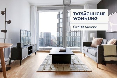 Traumblick über Wien, Belview Tower mit Gym, Wellness &amp; Lounge, 2 Zimmer + Balkon, 12. Stock, U-Bahn (VIE73)