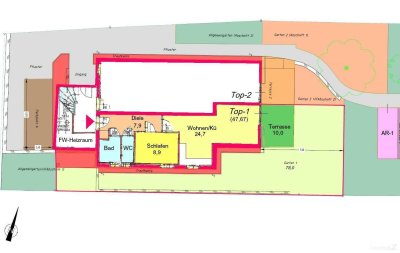 Provisionsfreie 2-Zimmer Gartenwohnung mit Garagen-Stellplatz im Zentrum von Weiz