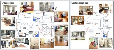 Einmalige Gelegenheit: "Haus-in-Haus" Maisonette-Wohnung (7 Zi, 215m2) mit Garten