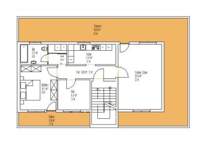 3-Zimmer-Penthouse-Wohnung mit EBK