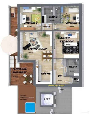 8054 Graz Vier Zimmer Wohnung - beste Ausstattung