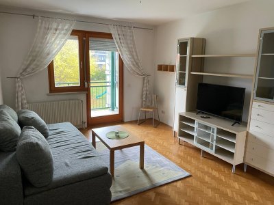 Helle Starterwohnung in Oberwart, voll möbliert, unmittelbar neben Krankenhaus/Schulen (ideal für Schüler, Studenten, Singles, Pärchen, Ärzte, Firmen, Unterkunft f. Ukrainer, Dienstwohnung etc), 2. Stock m. Balkon, reserviertem Stellplatz und Kellerabteil