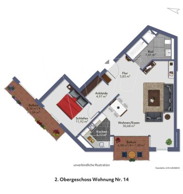 Moderne 2 Zimmer Wohnung in Top Lage