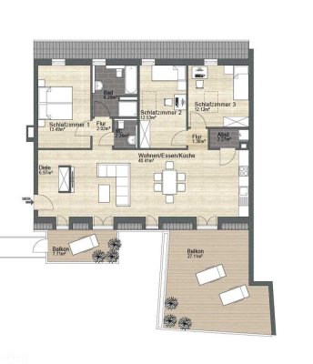 4- Zimmer Penthouse mit Dachterrasse, Erstbezug im Zentrum