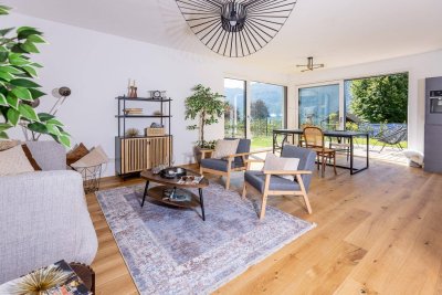 LUXUS - 3 Zimmer Erstbezugs - Gartenwohnung mit traumhaften Seeblick direkt am Wasser sowie eigenem Badeplatz am Mondsee - PROVISIONSFREI